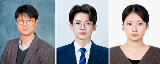 이재용(왼쪽부터) GIST 신소재공학부 교수, 이민규 박사, 서다운 박사과정생